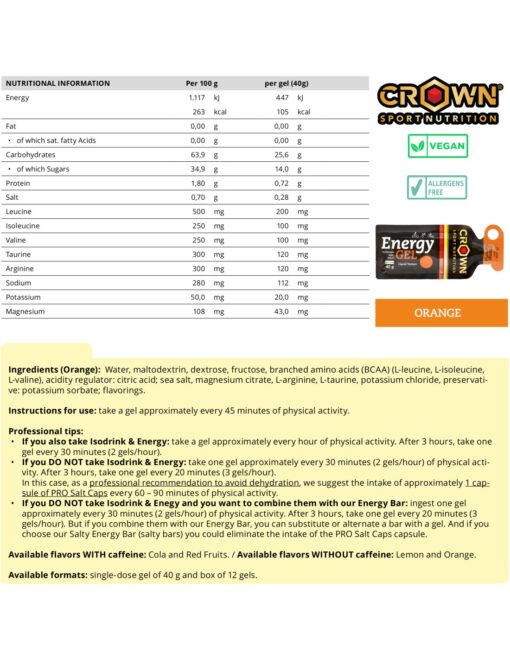 CROWN Energy Gel Laranja (40g)